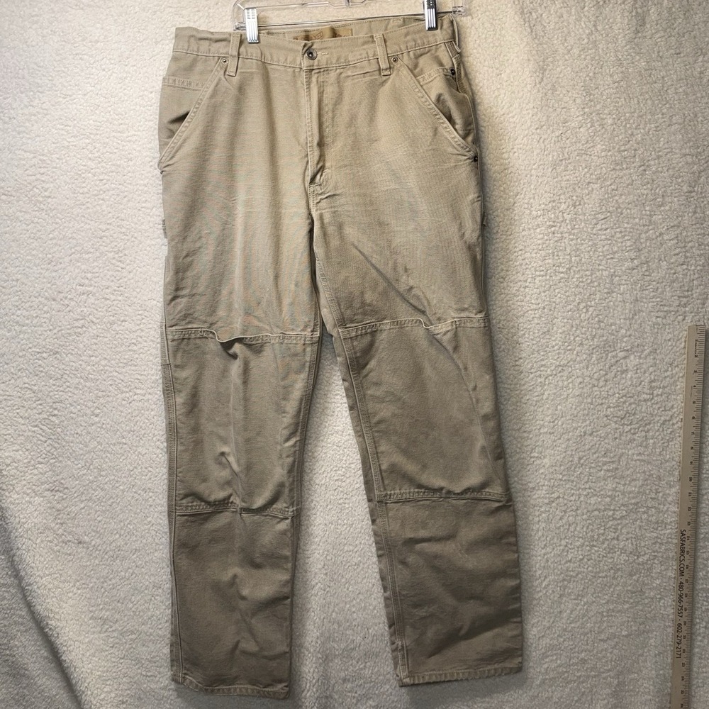 Vintage Y2K 2000s Levis Utility 550 Canvas Double Knee Carpenter Tan Cotton 34
